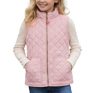 Crewcuts Girls 10 Light Pink Quilted Puffer Vest Preppy Lightweight Layering